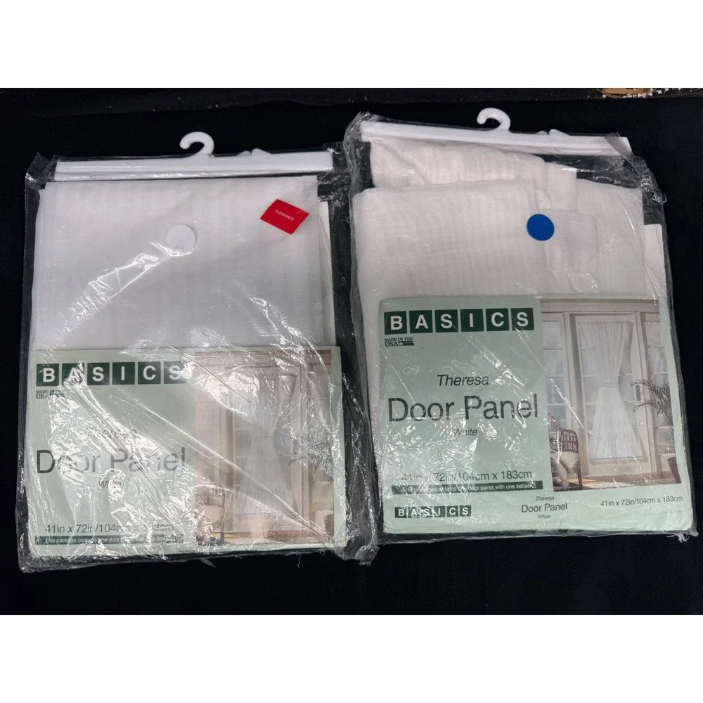 90's Curtains & Tiebacks Theresa Door Panel White 41
